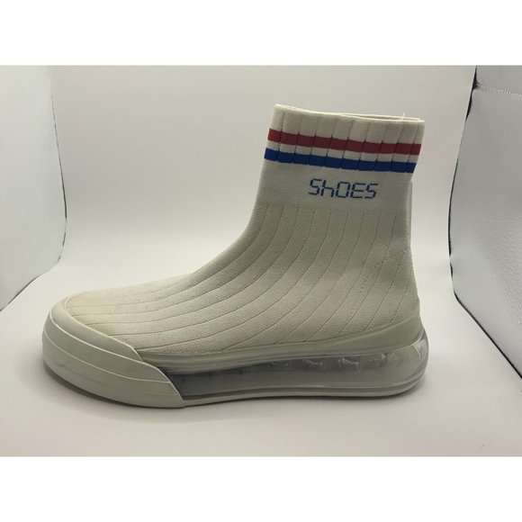 SHOES 53045 Sock Air White High Top Sneakers, Unisex Size 37 (EU) 5M/7W (US) - Picture 7 of 10